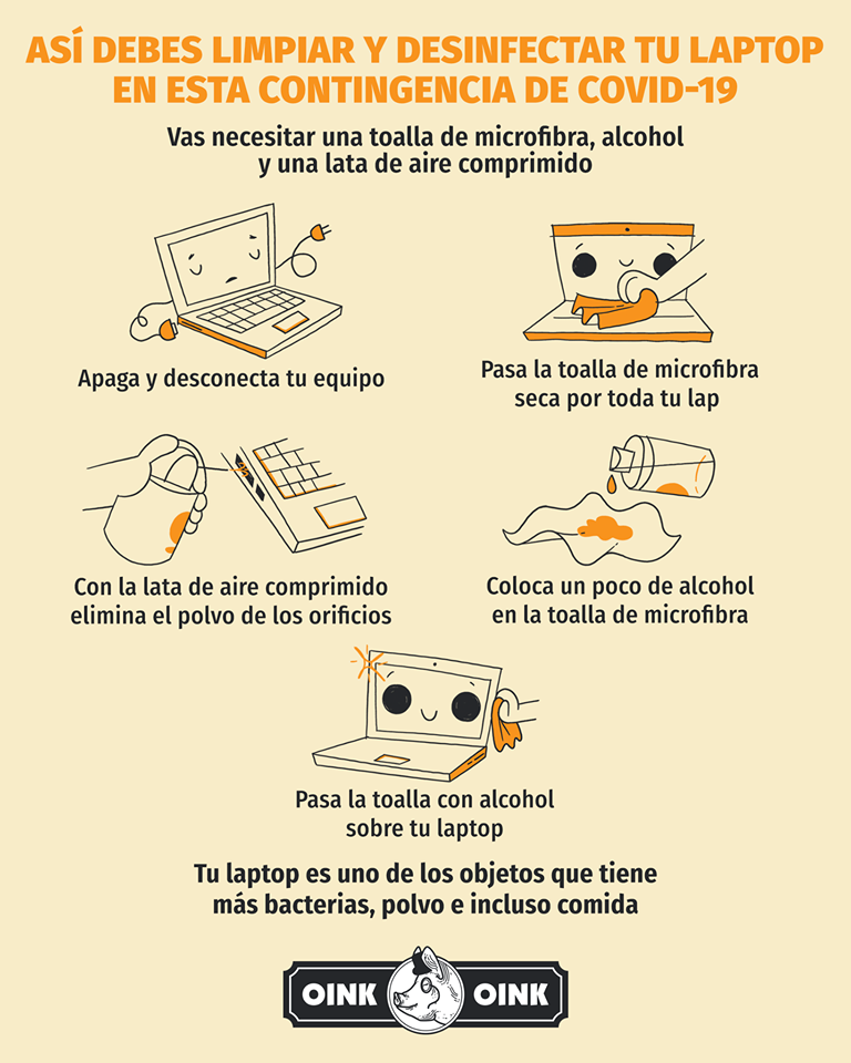 22-abril-2020 Limpiar Desinfectar Laptop Consejos