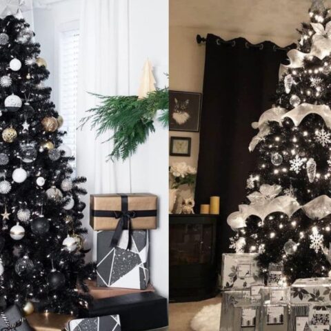 ideas para decorar arboles de navidad negros