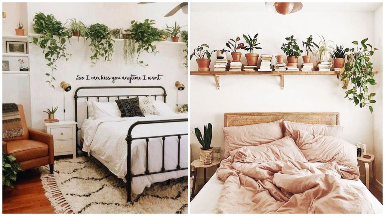 ideas aesthetic con plantas para recamara