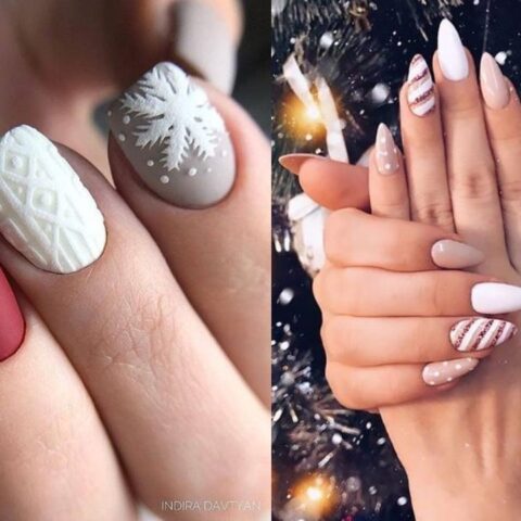 Uñas de Navidad 2020 navideñas diseños