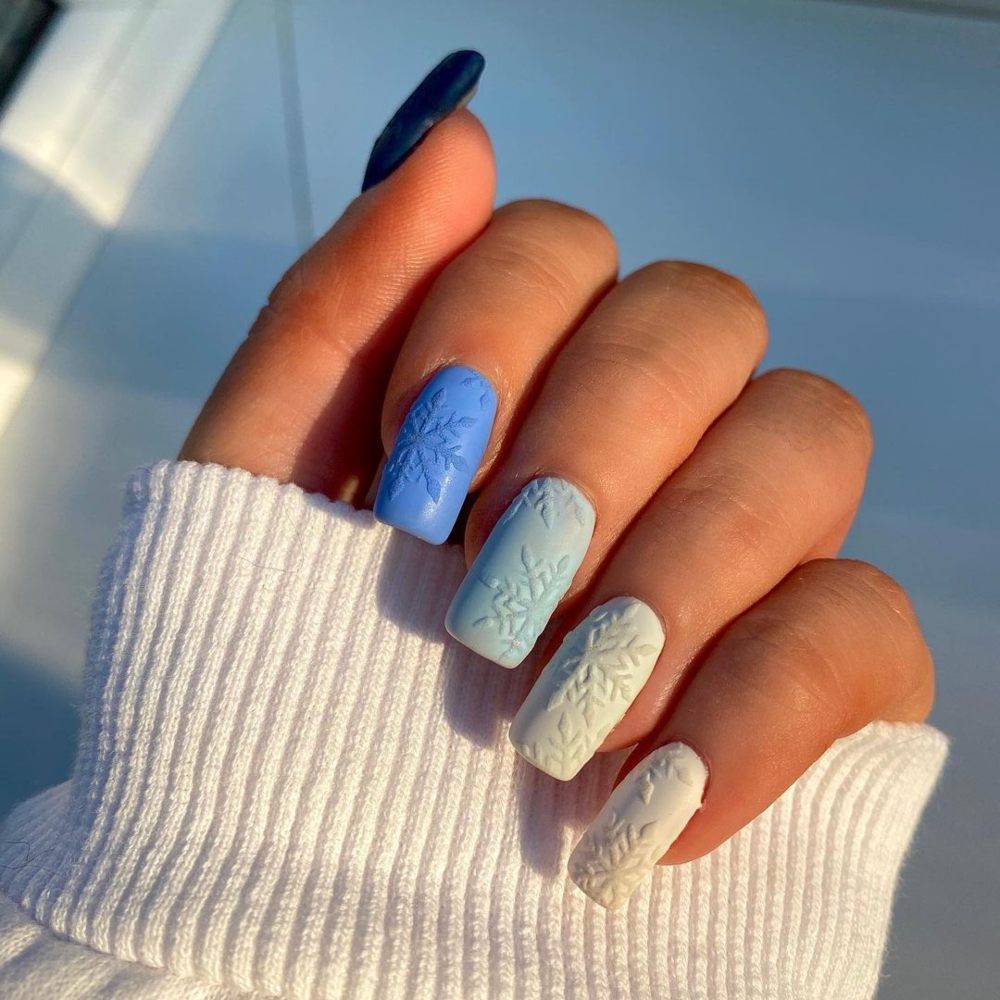 uñas navideñas tipo sueter