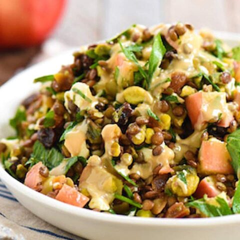 ensalada de lentejas y manzana
