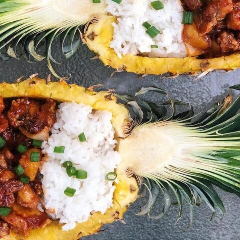 pechugas a la hawaiana con tocino