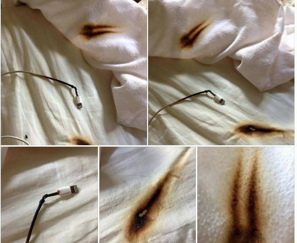 dejar el cargador de tabletas o celulares puede ocasionar incendio en la cama