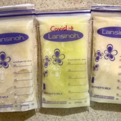 una mamá publicó una foto de su leche materna verde por el covid-19