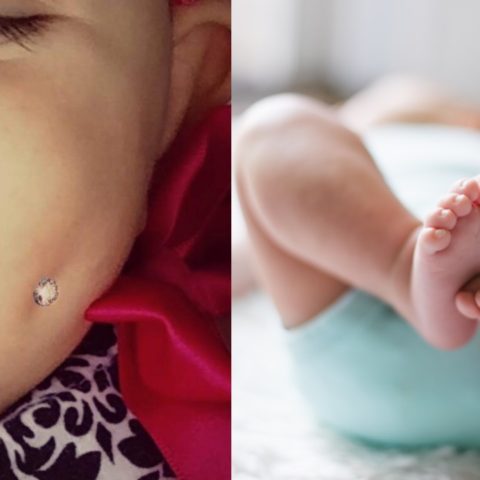 madre pone piercing a su bebé a que edad ponerles aretes