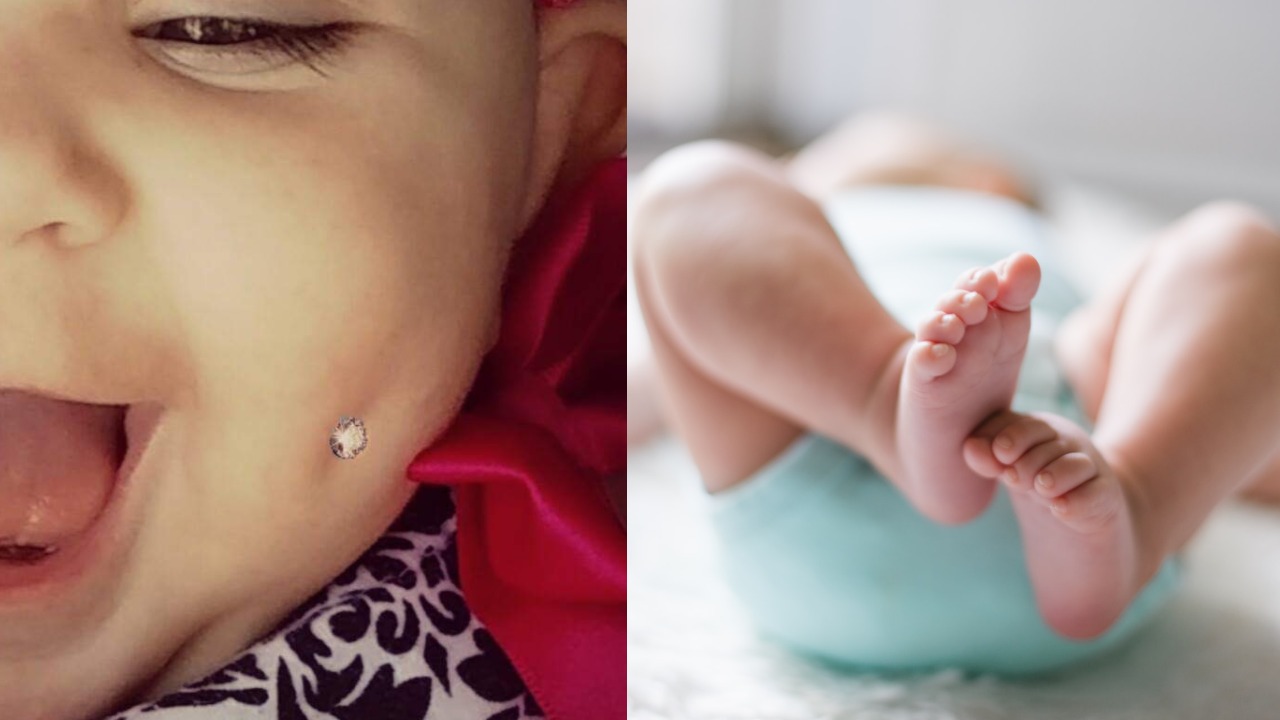 madre pone piercing a su bebé a que edad ponerles aretes