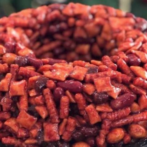 como hacer rosca de frutas con chamoy receta