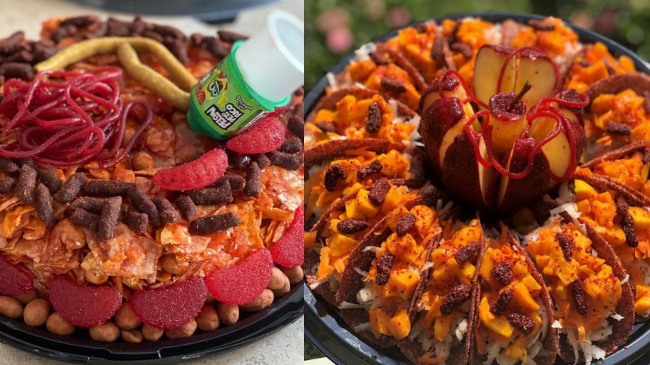 como hacer rosca de frutas con chamoy