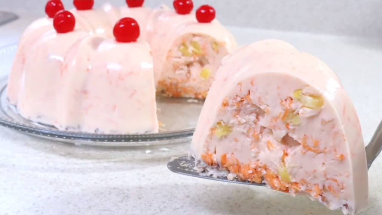 gelatina de zanahoria piña nuez receta como hacer