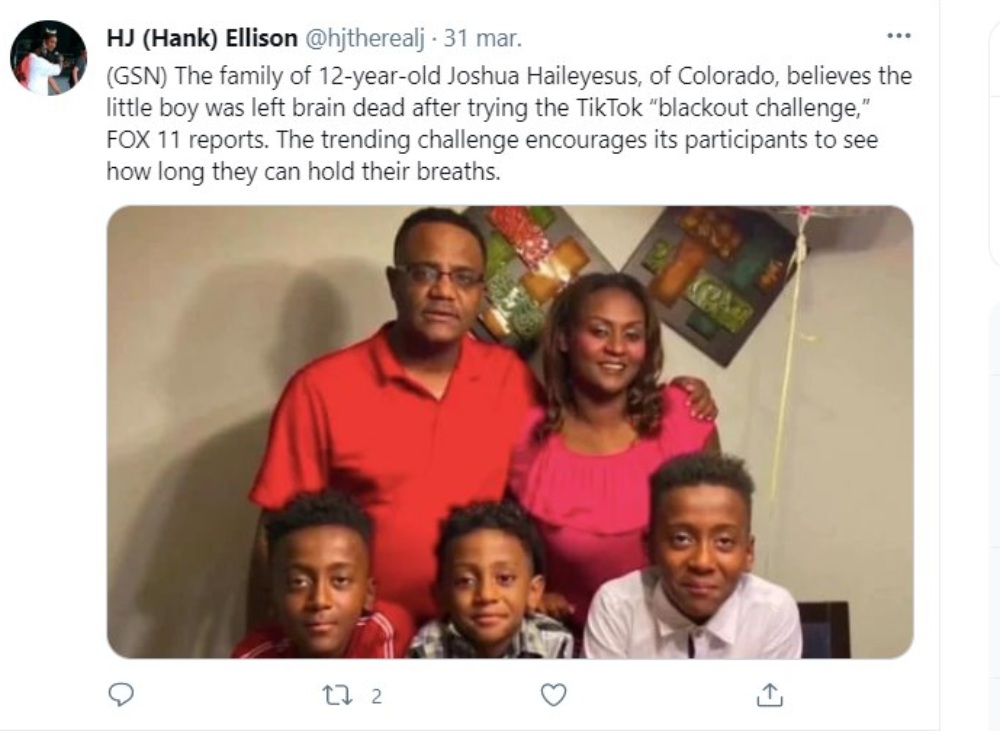 joshua niño murio por reto viral en tik tok