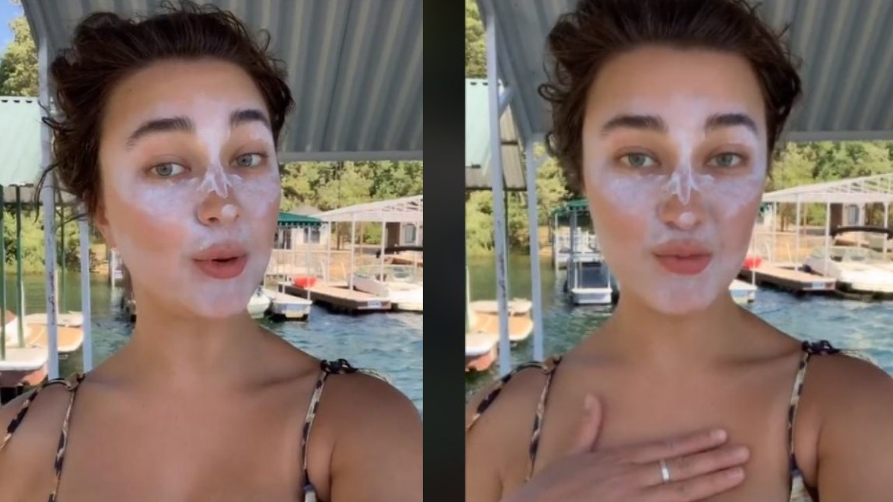 contouring con bloqueador solar tendencia video viral tik tok