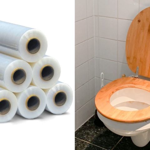 como destapar el baño con papel film