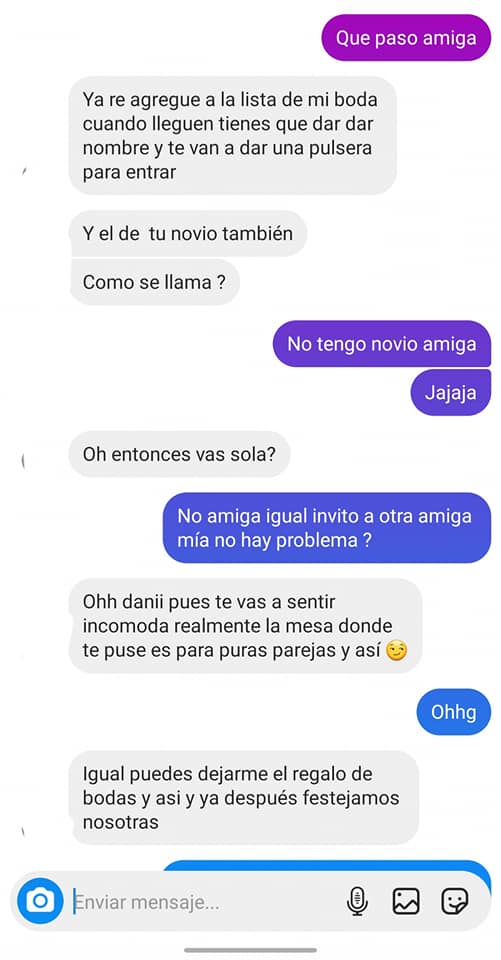 desinvita a su amiga de su boda pelea