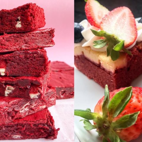 brownies de cheesecake red velvet receta como hacer
