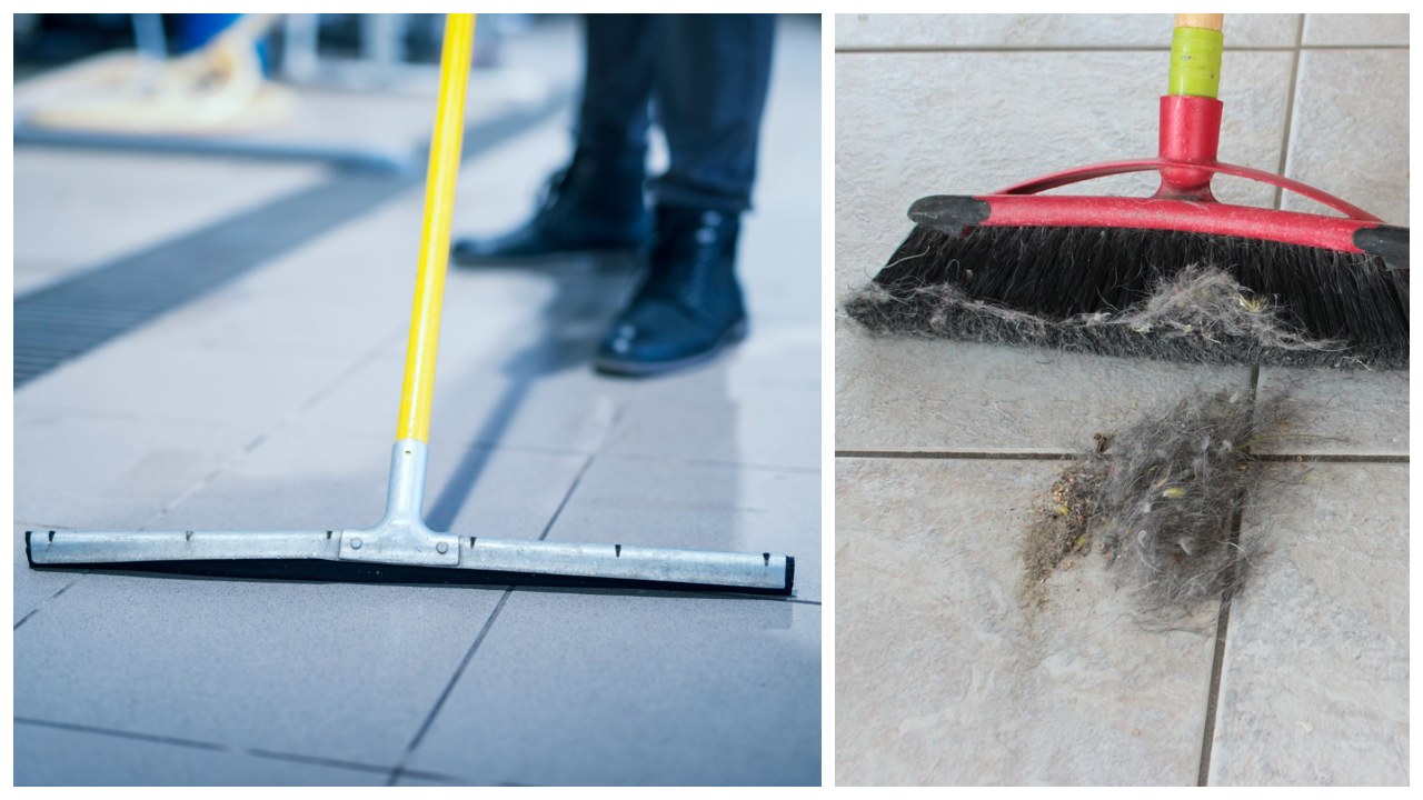 beneficios de usar jalador para barrer en vez de escoba polvo pelos