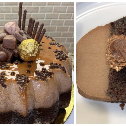 como hacer flan de capuchino con brownie receta