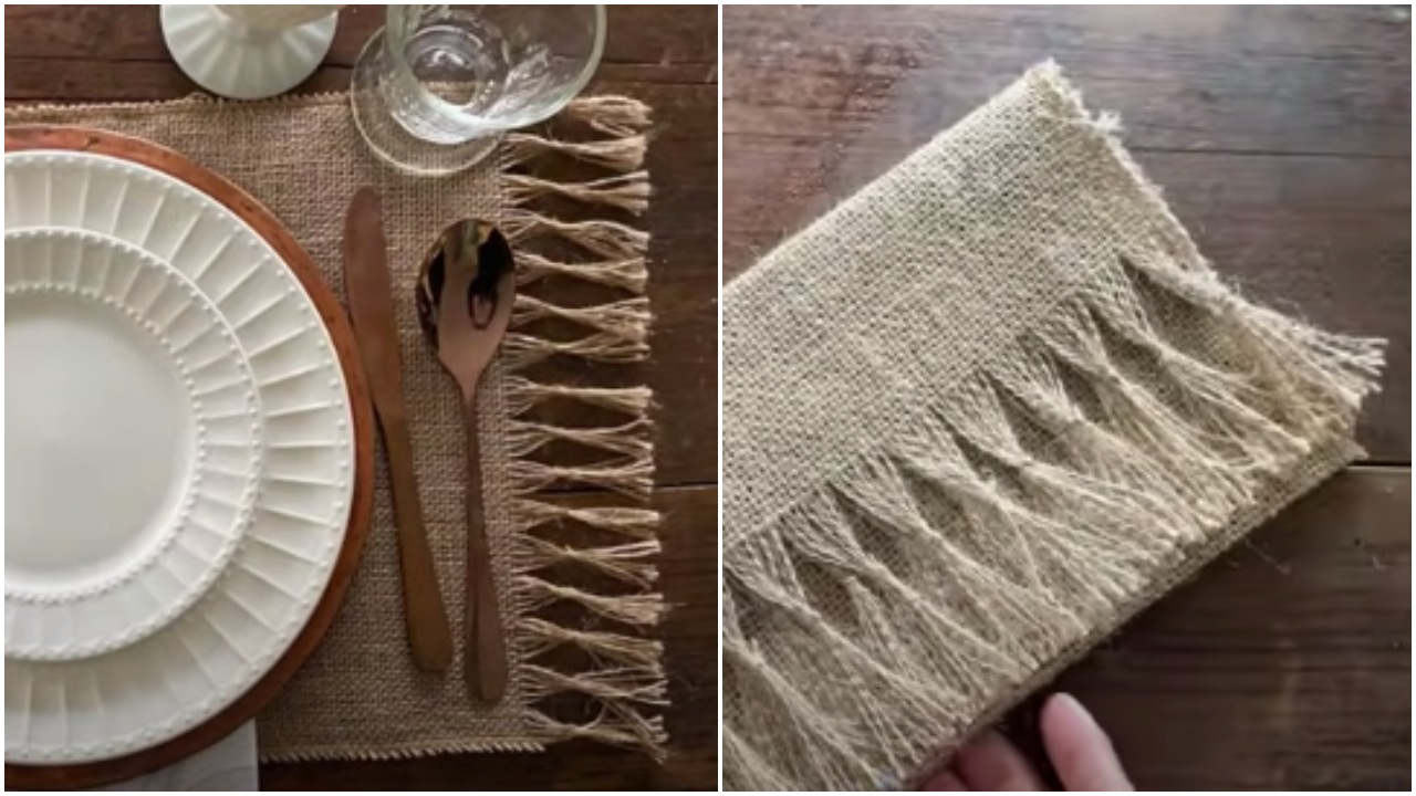 Cómo hacer modernos manteles y caminos de mesa con yute