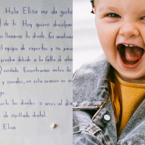 Ratón de los dientes deja carta a niña