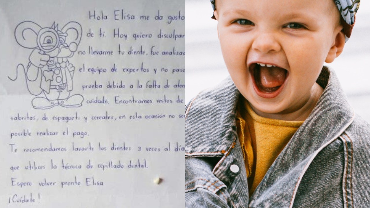 Ratón de los dientes deja carta a niña