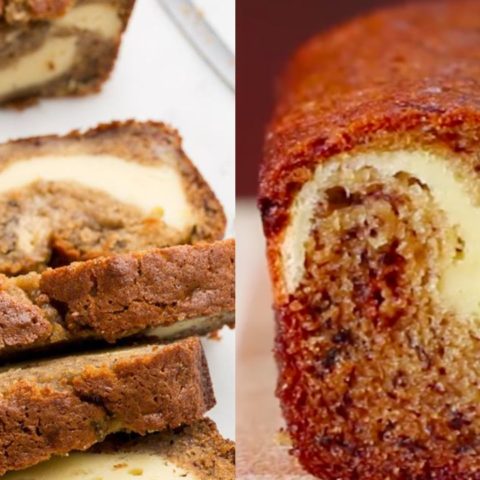 Receta de panqué de plátano relleno