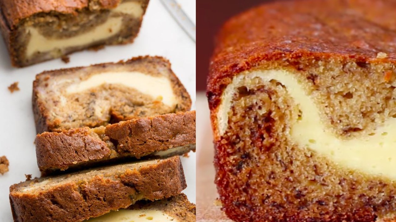 Receta de panqué de plátano relleno