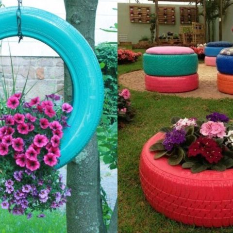 como hacer macetas con llantas