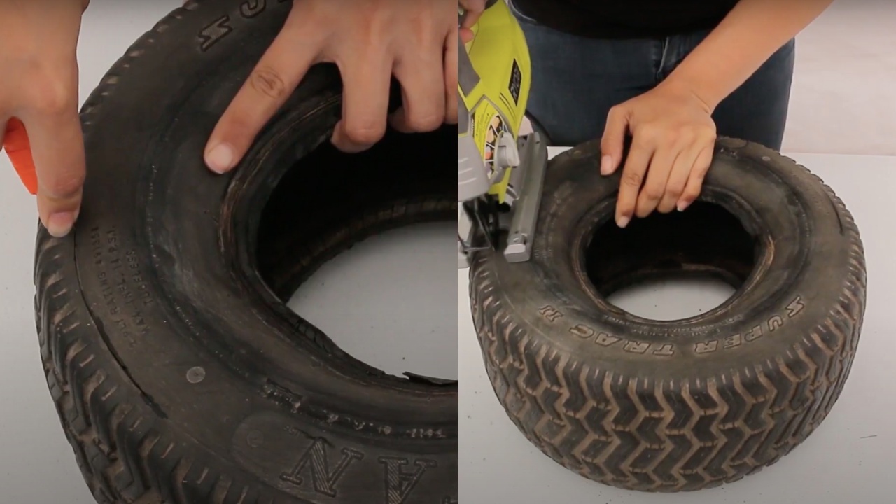 jardineria como hacer maceta con llanta