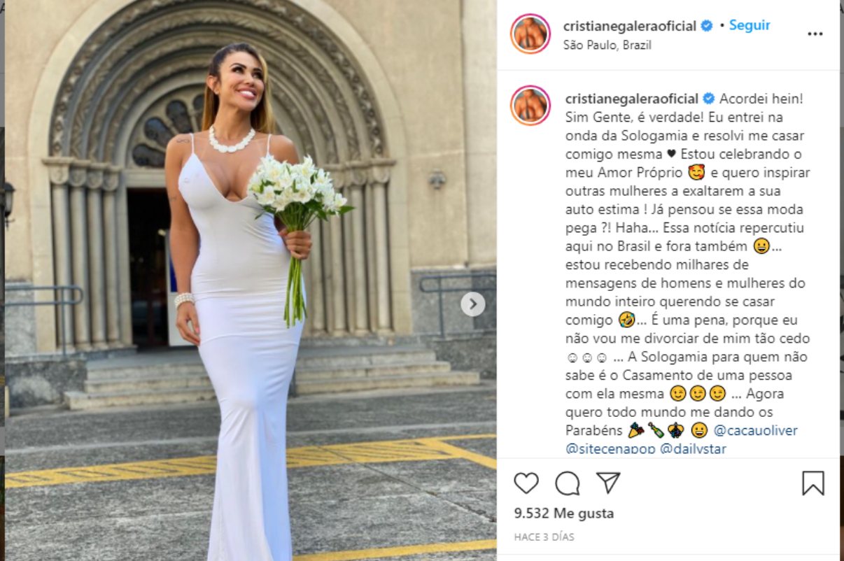 cris galera modelo brasileña sologamia