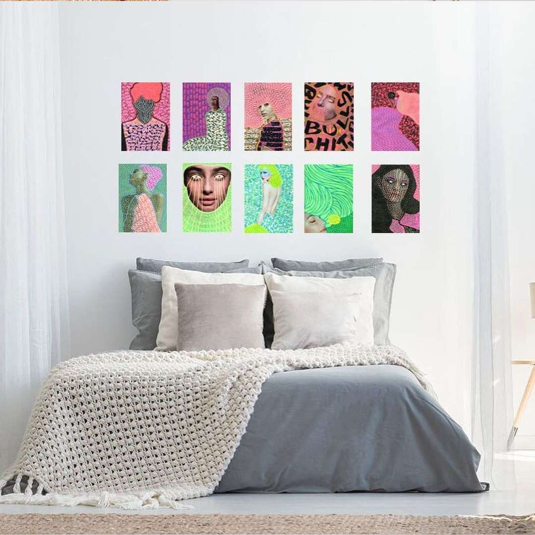 cómo decorar habitación con collage