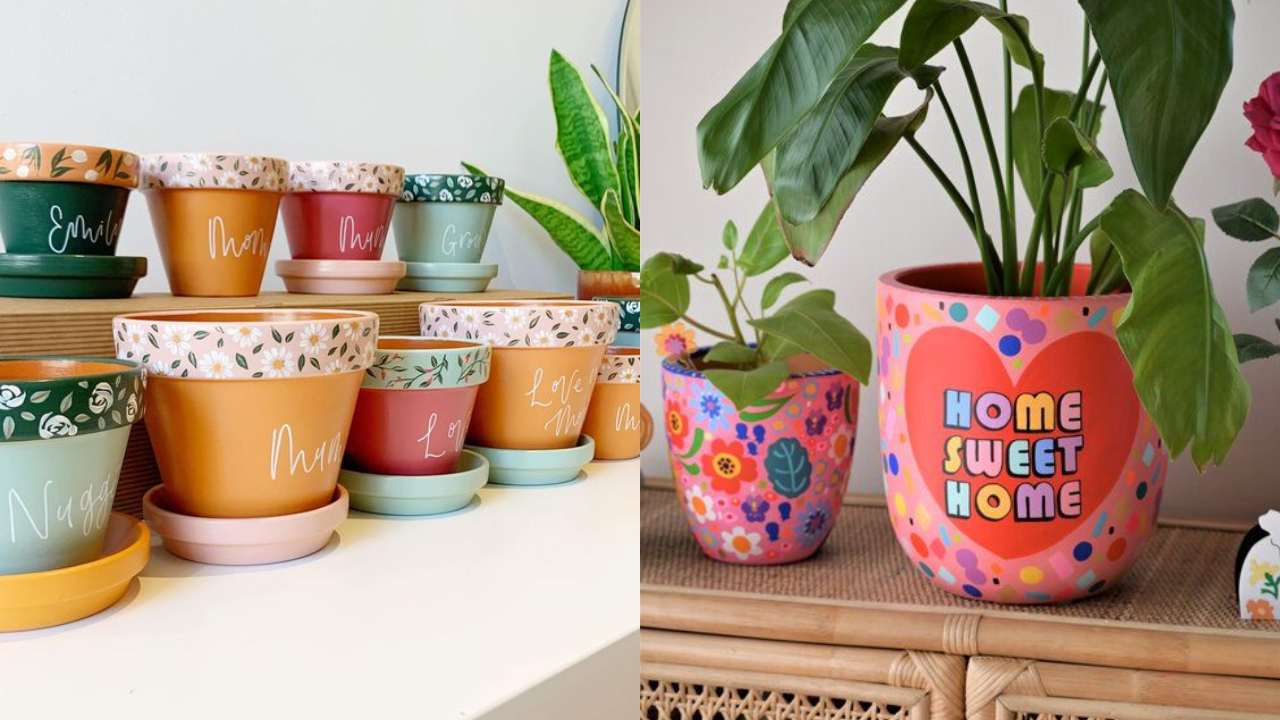 Jardinería creativa con contenedores decorados