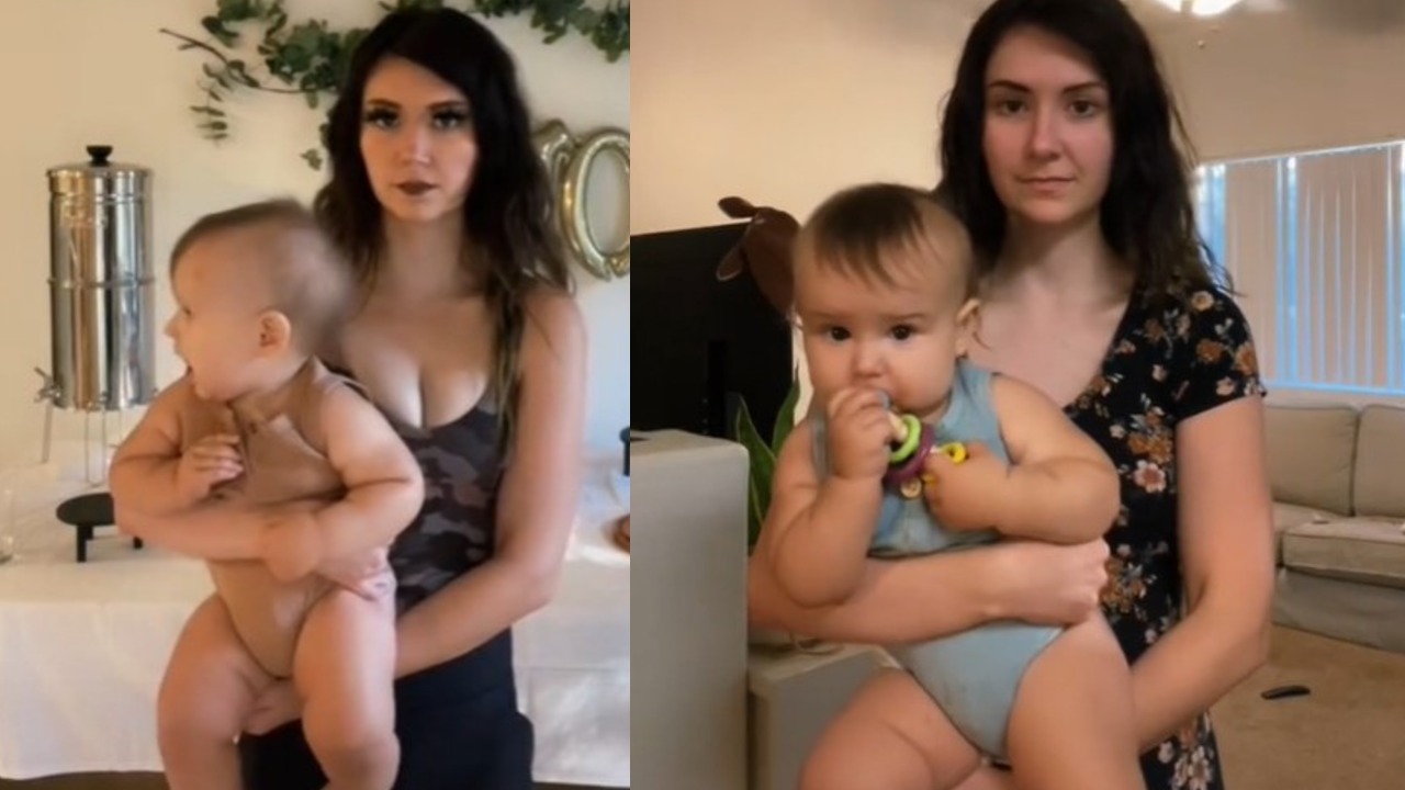 madre deja comer tierra a su bebe