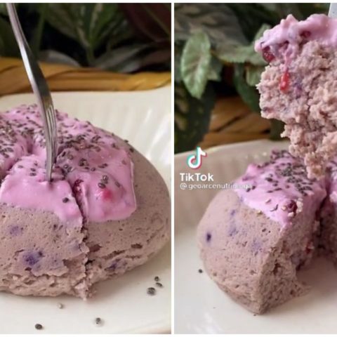 mug cake de frutos rojos light receta como hacer