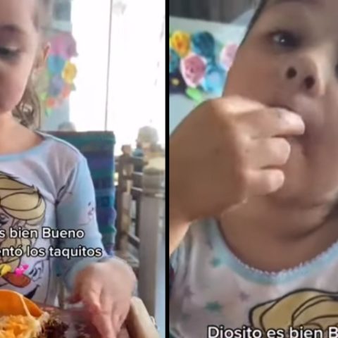 marina niña agradece diosito por crear los taquitos