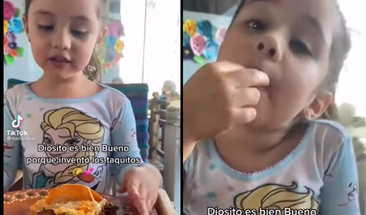 marina niña agradece diosito por crear los taquitos