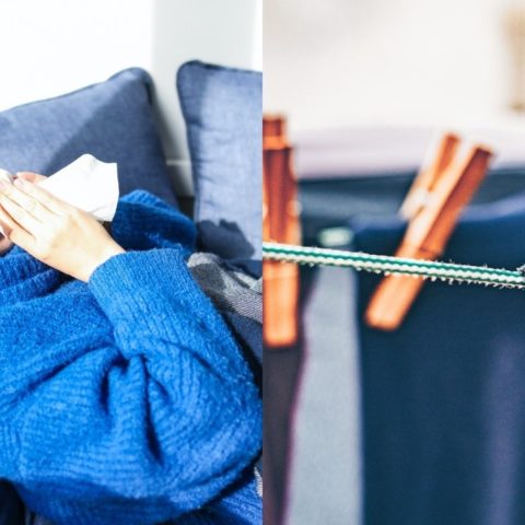 riesgos de colgar tu ropa mojada dentro de casa