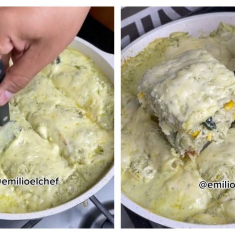 receta de pastel azteca de pollo en salsa poblana