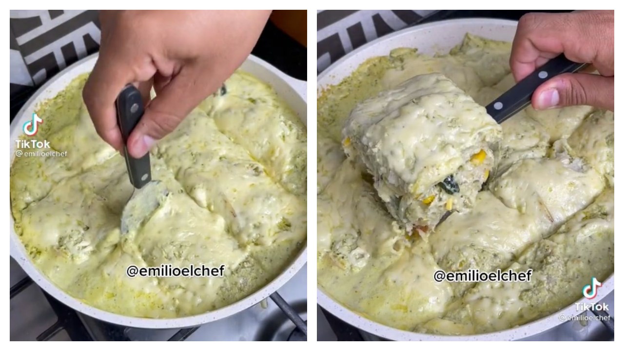 receta de pastel azteca de pollo en salsa poblana