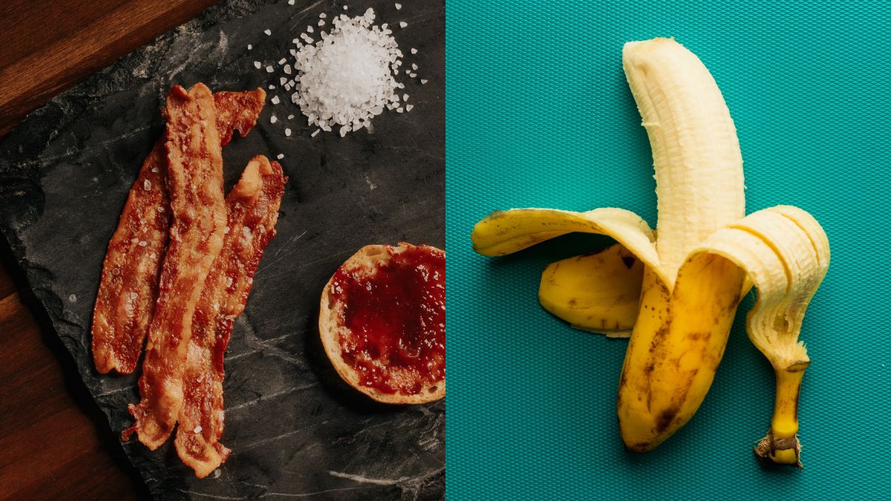 Tocino hecho de cáscara de plátano