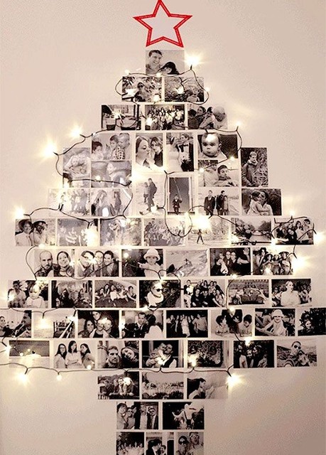 arbolito navideño con fotografías