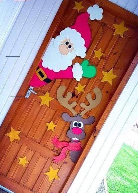 como decorar la puerta de tu salon de navidad