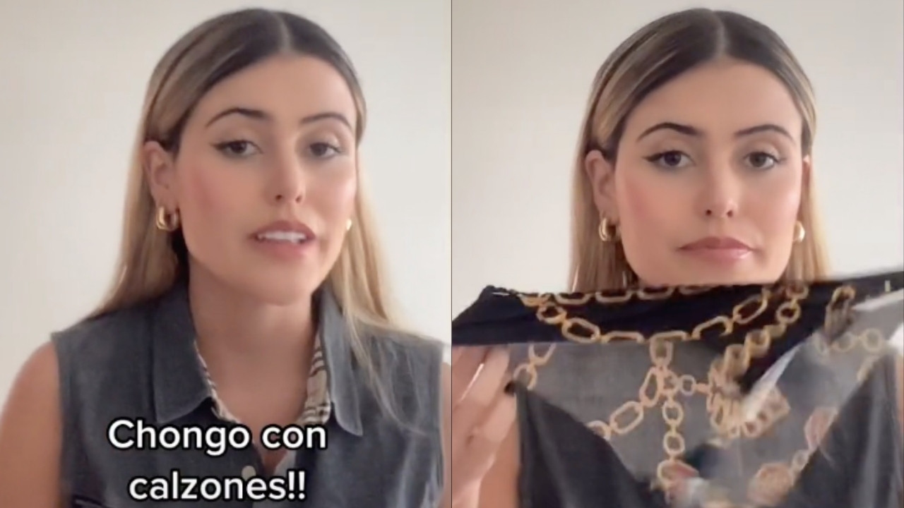 joven muestra como peinarse con calzones