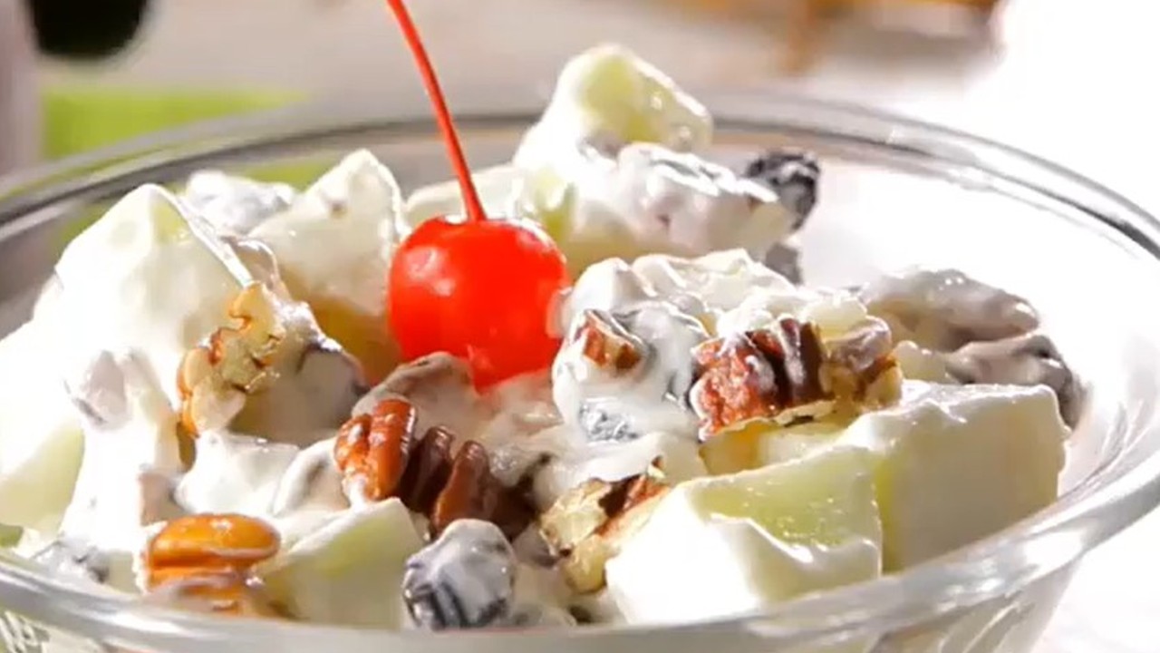 ensalada de manzana navideña para diabeticos