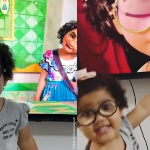 adorable reaccion de una nina