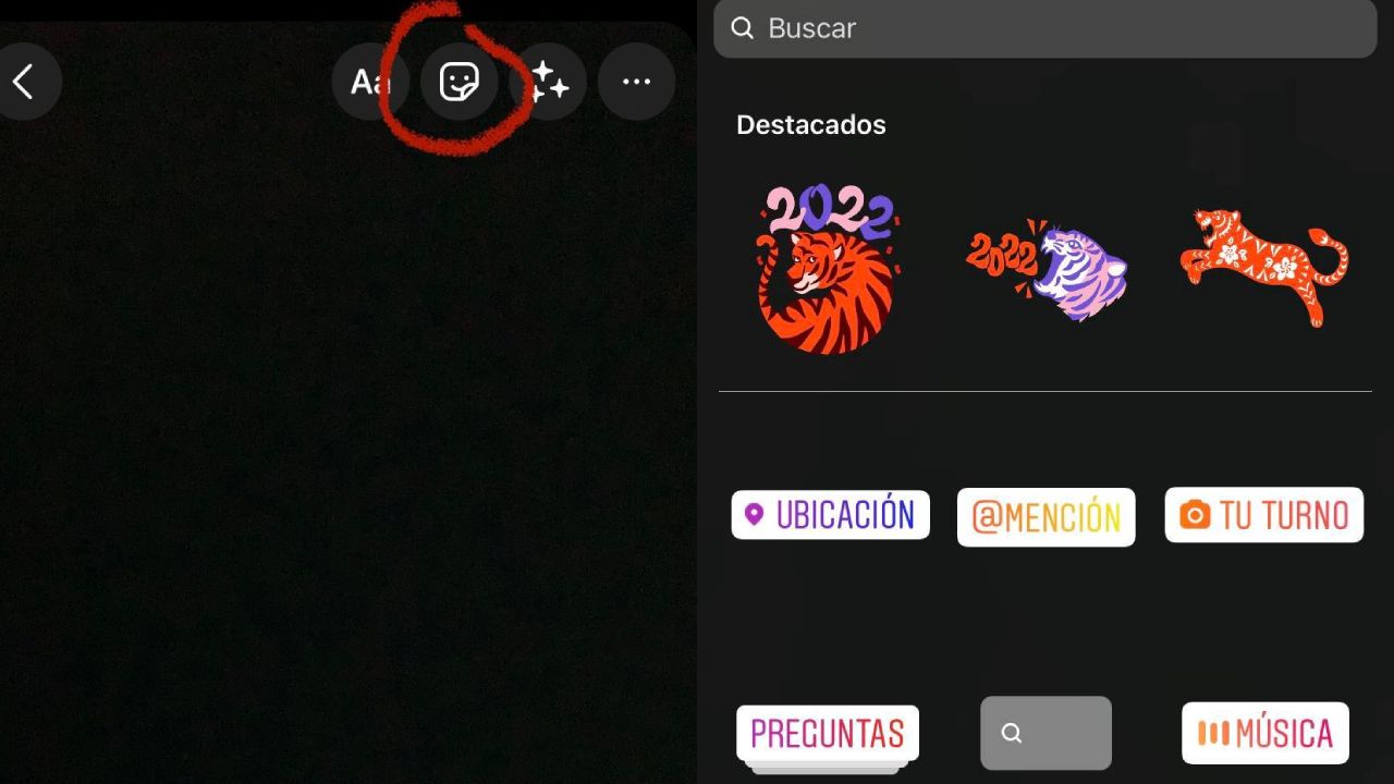 sticker año del tigre en Instagram