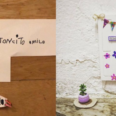 hace un cubrebocas al raton de dientes