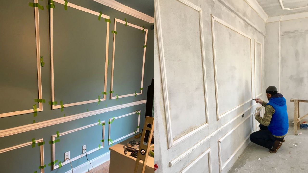 cómo poner molduras en la pared