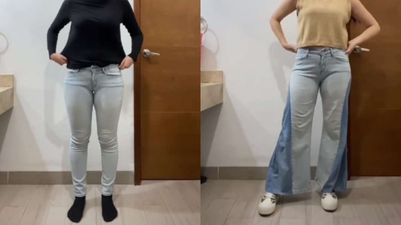 convertir skinny jeans en wide leg