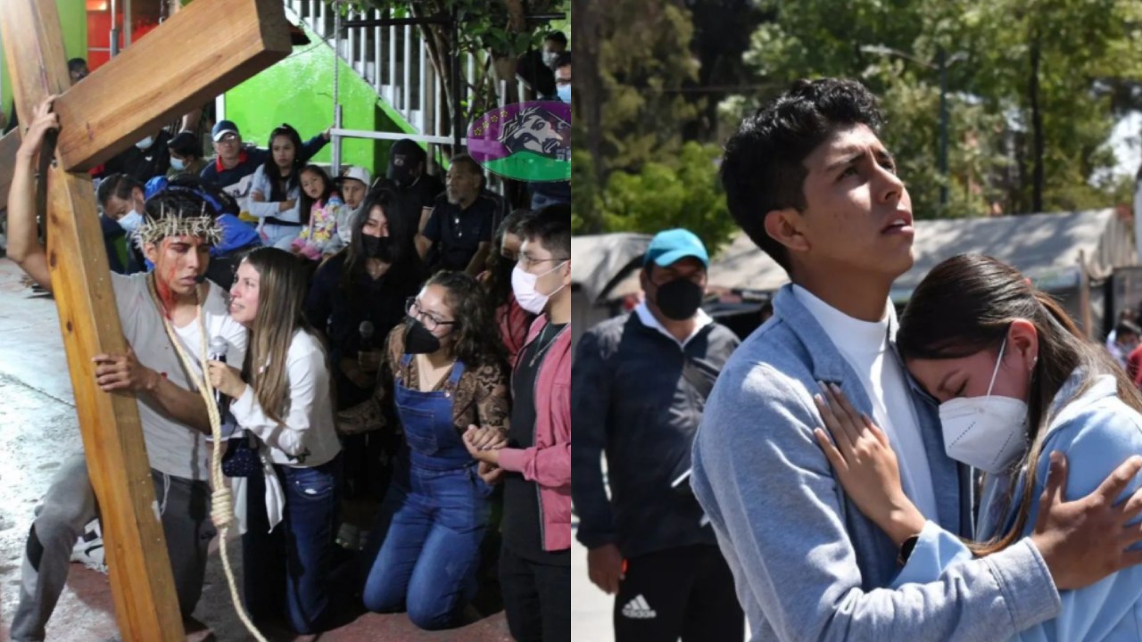 la preparación para ser el Cristo de Iztapalapa