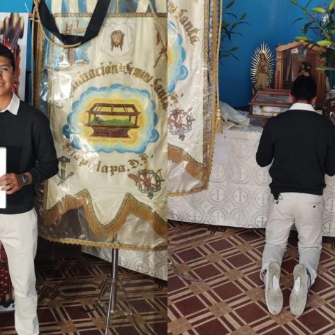 la preparación para ser el Cristo de Iztapalapa